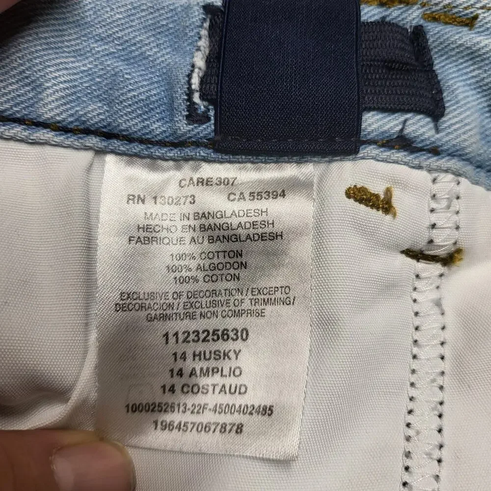 Wrangler Jeans Boys 14 Husky Blue Relaxed Straight Adjustable Waist